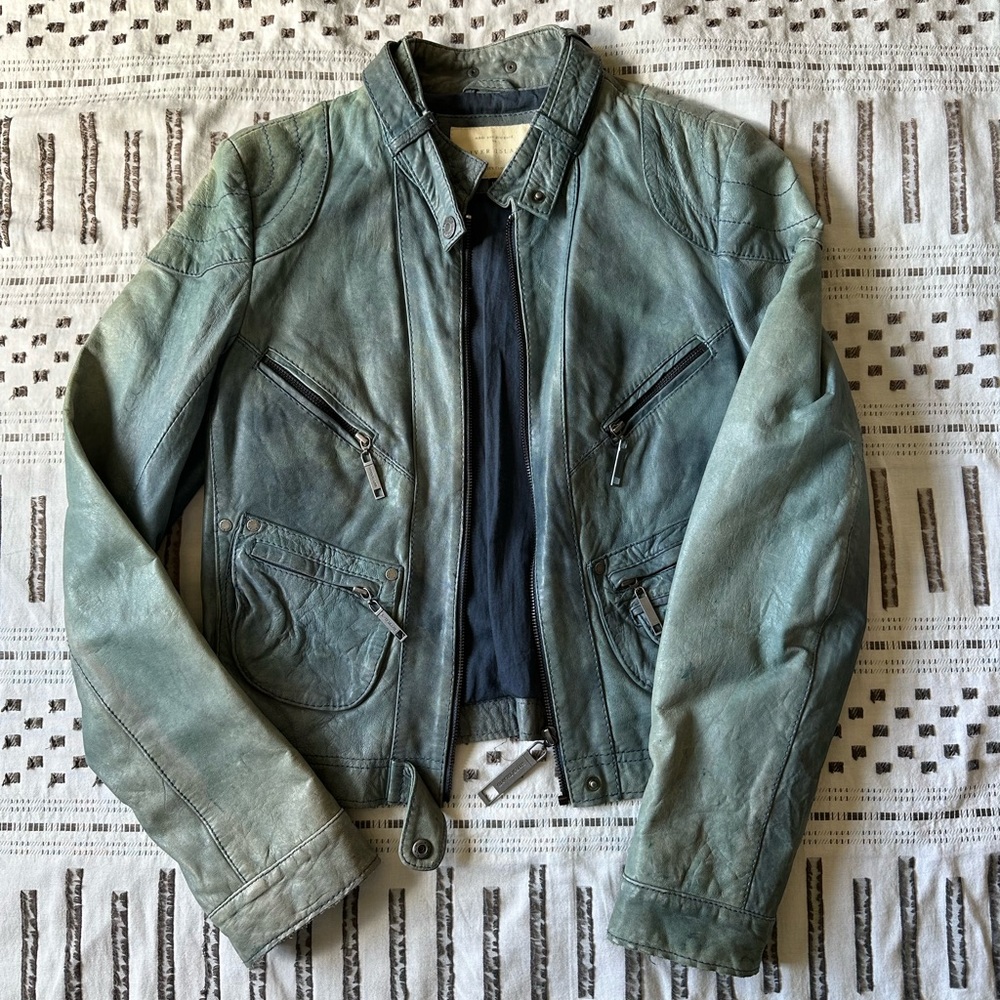 River Island Denim Leather Jacket